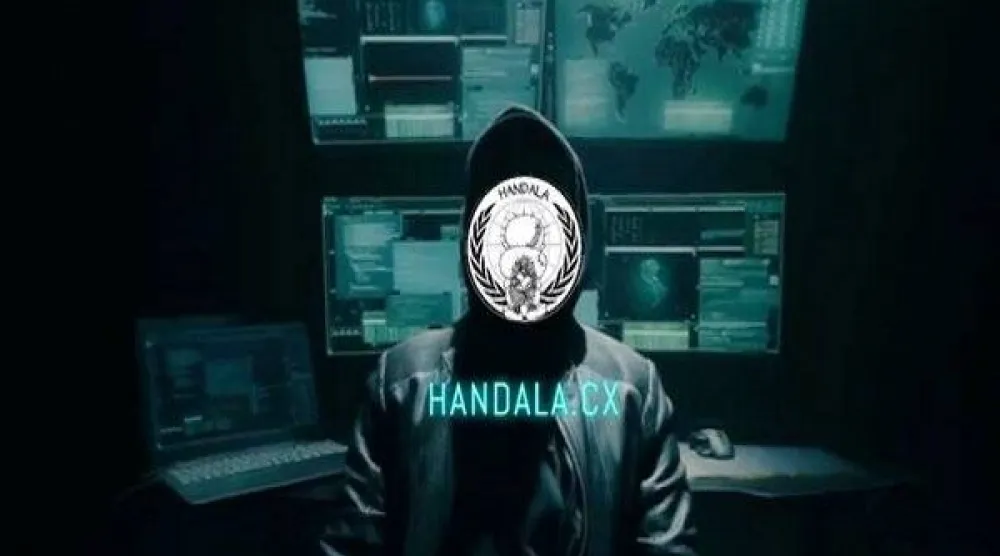 صورة نشرتها وكالة «مهر» الحكومية من شعار مجموعة «حنظلة»