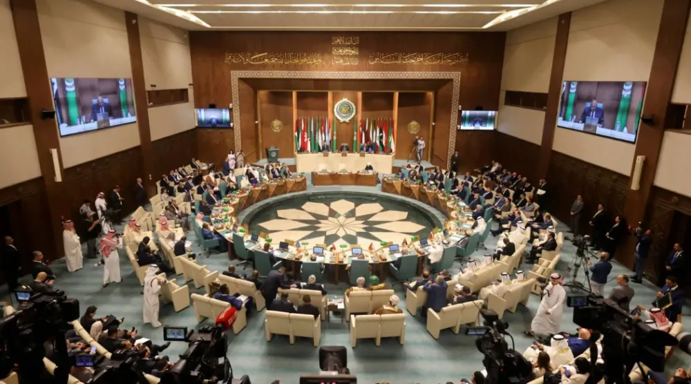 A general view shows the opening session of the meeting of Arab foreign ministers at the Arab League Headquarters (Reuters)
