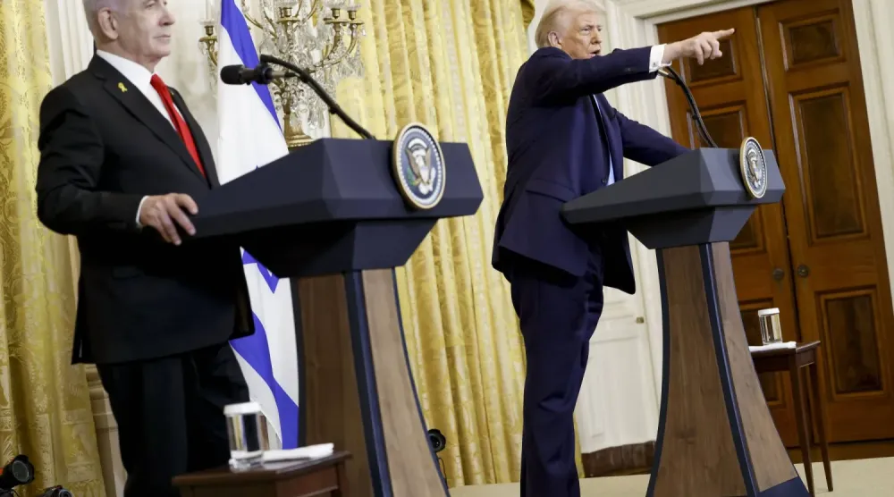 ABD Başkanı Donald Trump, 4 Şubat 2025'te Beyaz Saray'da İsrail Başbakanı Benjamin Netanyahu'yu kabul etti (Arşiv- EPA)