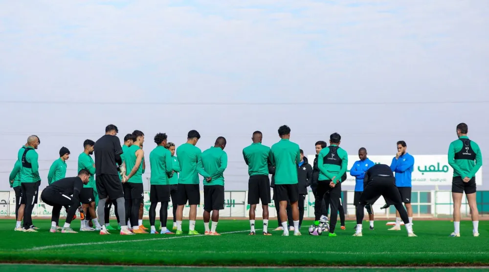 لاعبو النجمة خلال استعداداتهم الأخيرة (موقع النادي)