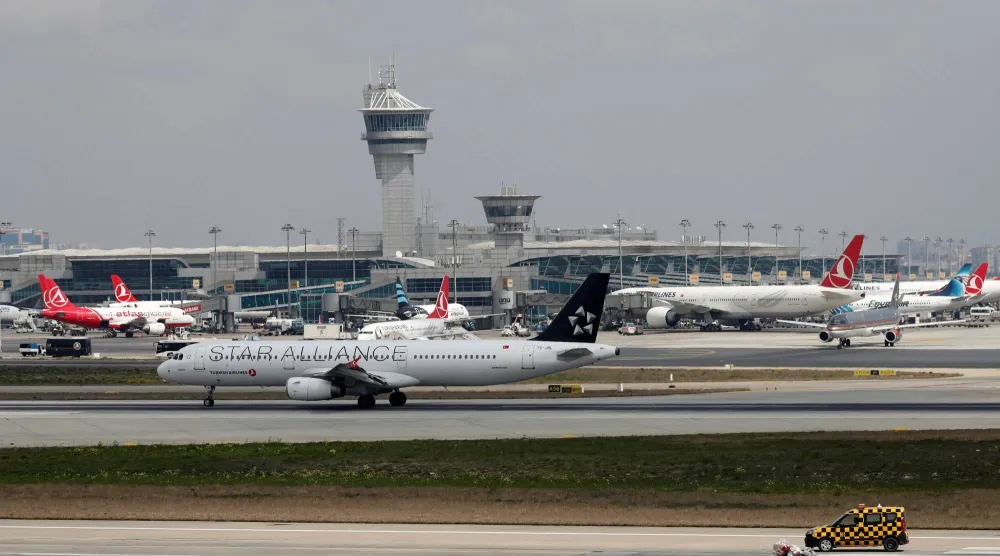طائرات في مطار أتاتورك في إسطنبول في 3 أبريل 2019 (رويترز - أرشيفية)