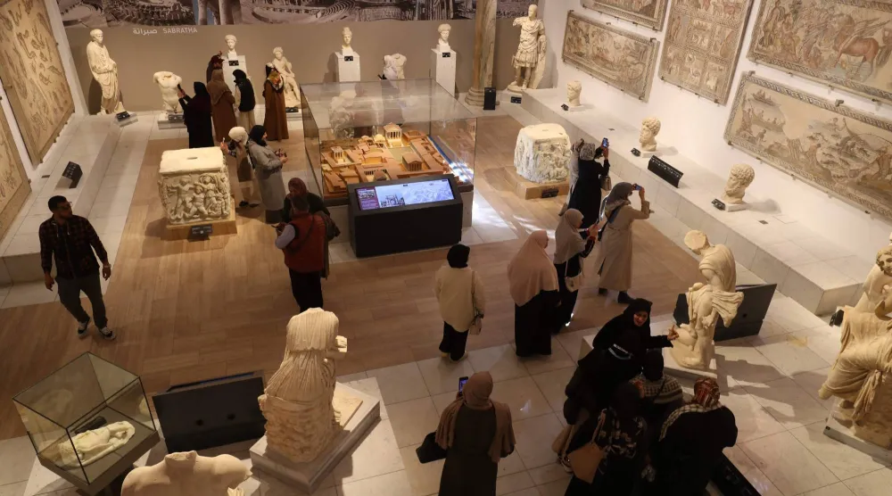 Libyans visit the National Museum after its reopening, following a closure of more than a decade in the Libyan capital Tripoli on December 23, 2025. (AFP)