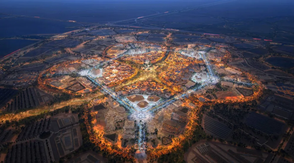 رسم تخيلي لمخطط «إكسبو 2030 الرياض» (الشرق الأوسط)