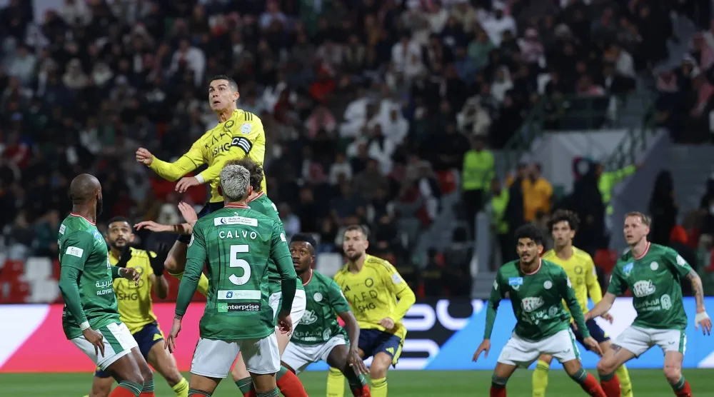 من المباراة التي جمعت النصر والاتفاق في الدمام (تصوير: عبدالعزيز النومان)