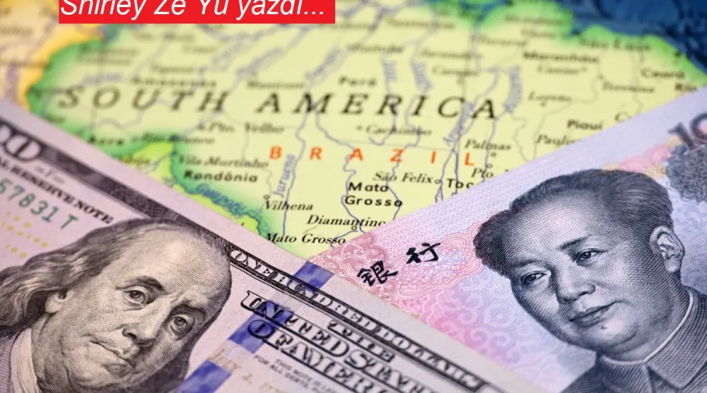 Brezilya haritası üzerinde ABD doları ve Çin yuanı (Shutterstock)
