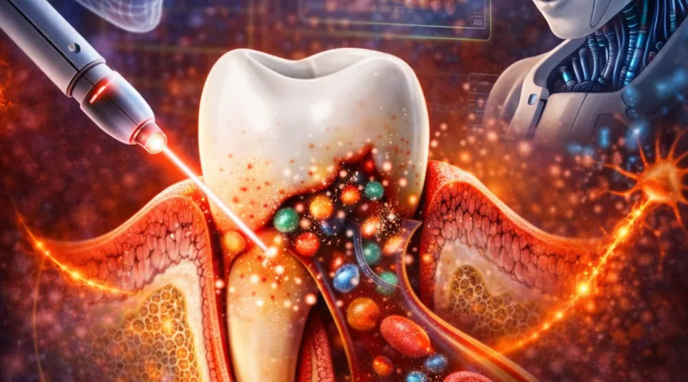 حين يُعالج الذكاء الاصطناعي اللثة بالضوء