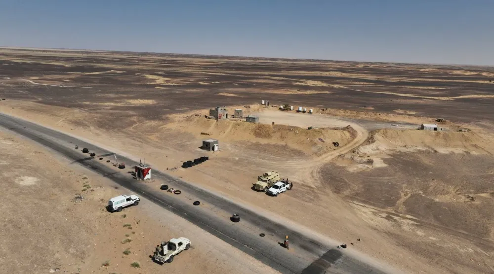 إحدى النقاط التي تتمركز فيها قوات «درع الوطن» في حضرموت (قوات درع الوطن)