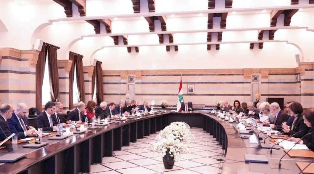 مجلس الوزراء اللبناني ملتئماً برئاسة رئيس الحكومة نواف سلام (الوكالة الوطنية)