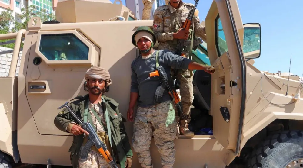 National Shield forces in Hadhramaut. (Reuters)
