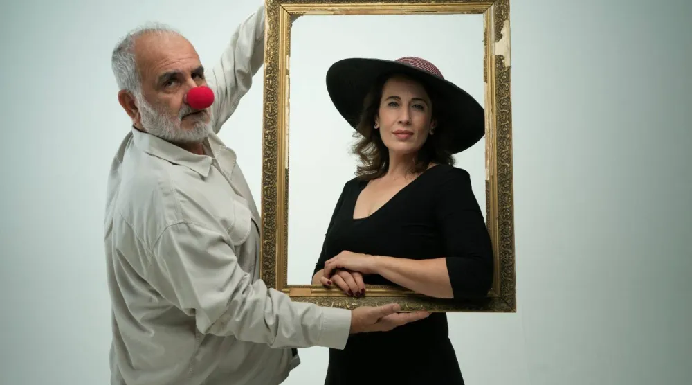 الممثلة ماريا الدويهي والكاتب والمخرج المسرحي يحيى جابر (صور الدويهي)