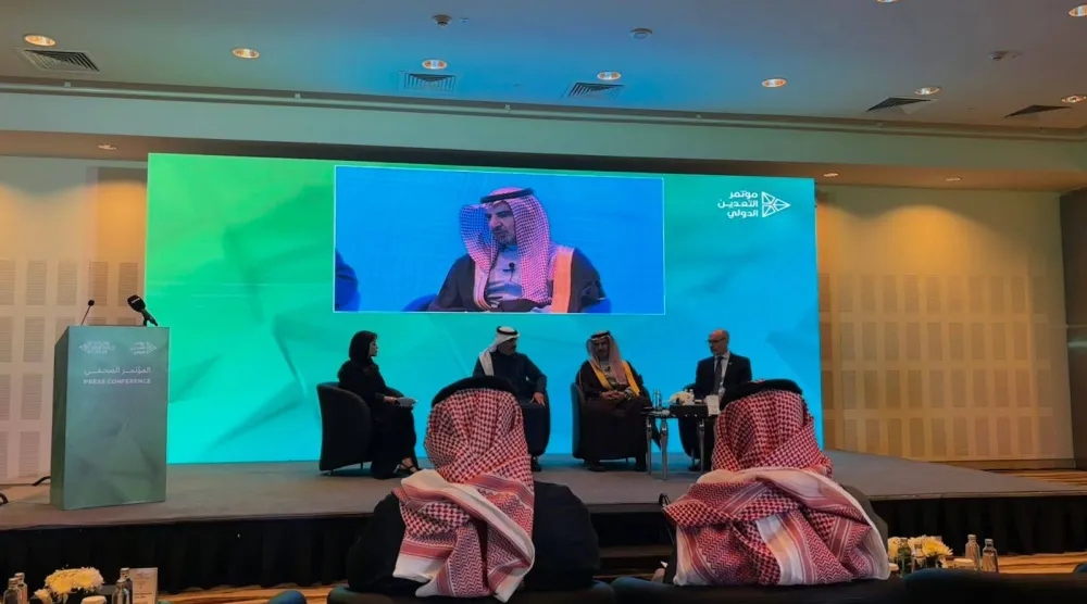 جانب من المؤتمر الصحافي الذي عُقد في الرياض للحديث عن النسخة الخامسة من «مؤتمر مستقبل التعدين» (الشرق الأوسط)