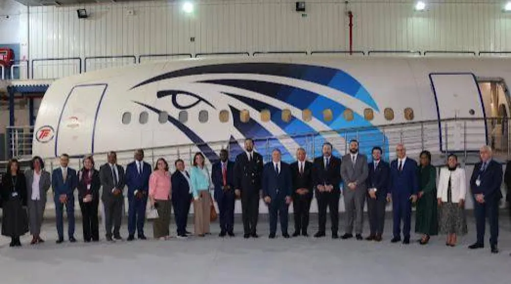 وفد من منظمات الطيران المدني الدولية يتفقد منظومة العمل بالمطارات المصرية في ديسمبر الماضي (وزارة الطيران المدني المصرية)