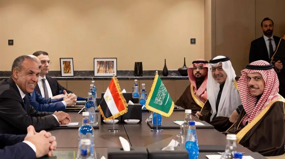 The Saudi and Egyptian delegations meet in Cairo on Monday. (SPA)