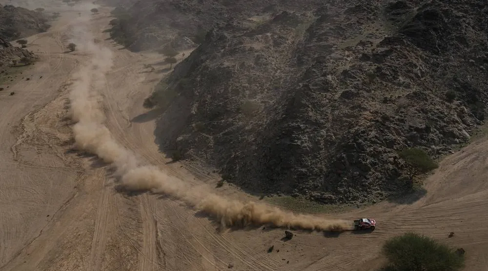  Driver Seth Quintero and co-driver Andrew Short compete during the first stage of the Dakar Rally in Yanbu, Saudi Arabia, Sunday, Jan. 4, 2026. (AP) 