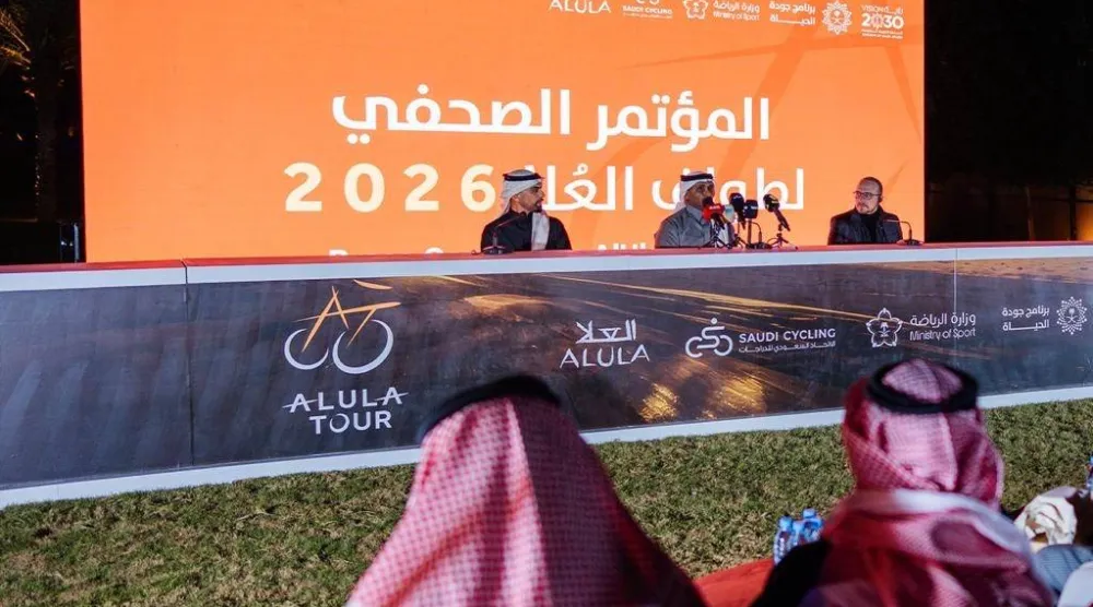 جانب من المؤتمر الصحافي الذي عقد للكشف عن مسار البطولة (الشرق الأوسط) 