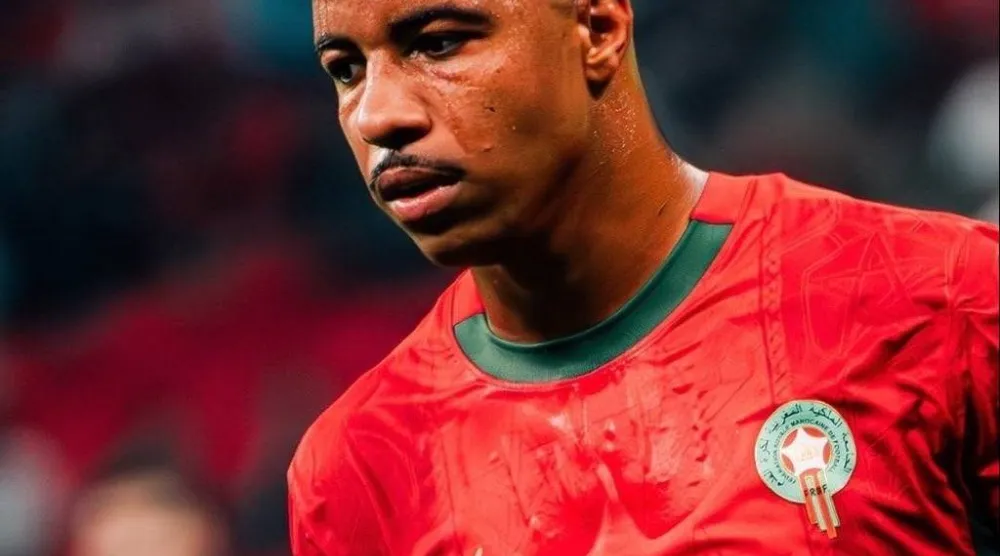 حمزة إيغامان لاعب المنتخب المغربي (الشرق الأوسط)