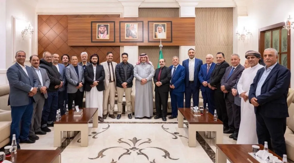 Saudi Ambassador to Yemen Mohammed Al-Jaber meets with the STC delegation in Riyadh. (Saudi Ambassador on X)