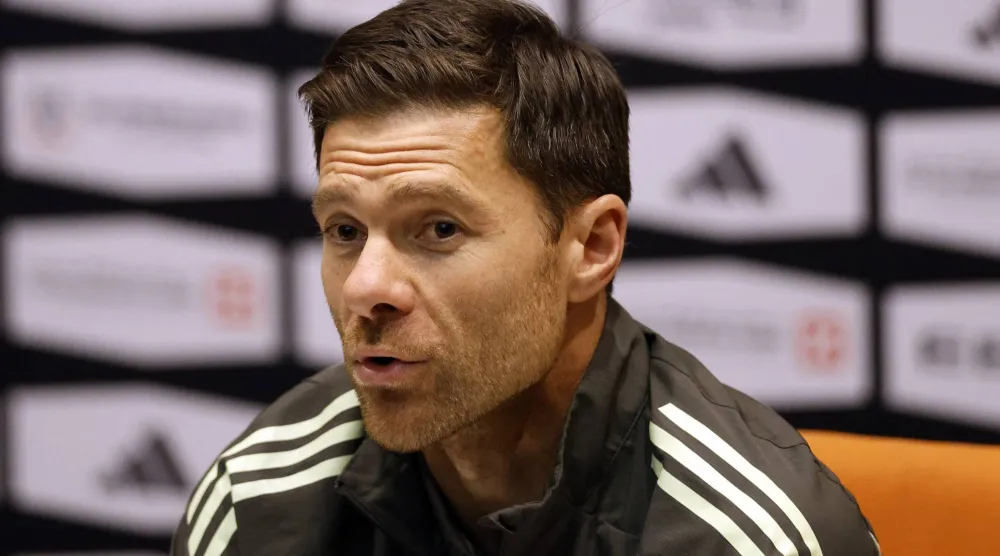 Football - Spanish Super Cup - Final - Real Madrid Press Conference - King Abdullah Sport City Stadium, Jeddah, Saudi Arabia - January 10, 2026 Real Madrid coach Xabi Alonso during the press conference. (Reuters)