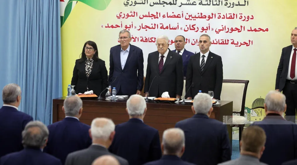 الرئيس محمود عباس خلال افتتاح دورة «المجلس الثوري» (وفا)