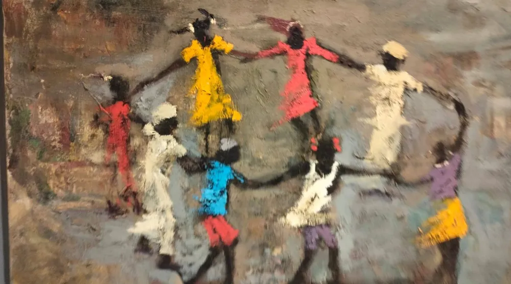 الألعاب الشعبية في الشارع المصري ضمن أعمال المعرض (الشرق الأوسط)