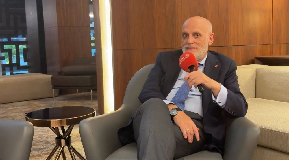 خافيير تيباس رئيس رابطة الدوري الإسباني خلال حديثه لـ«الشرق الأوسط»