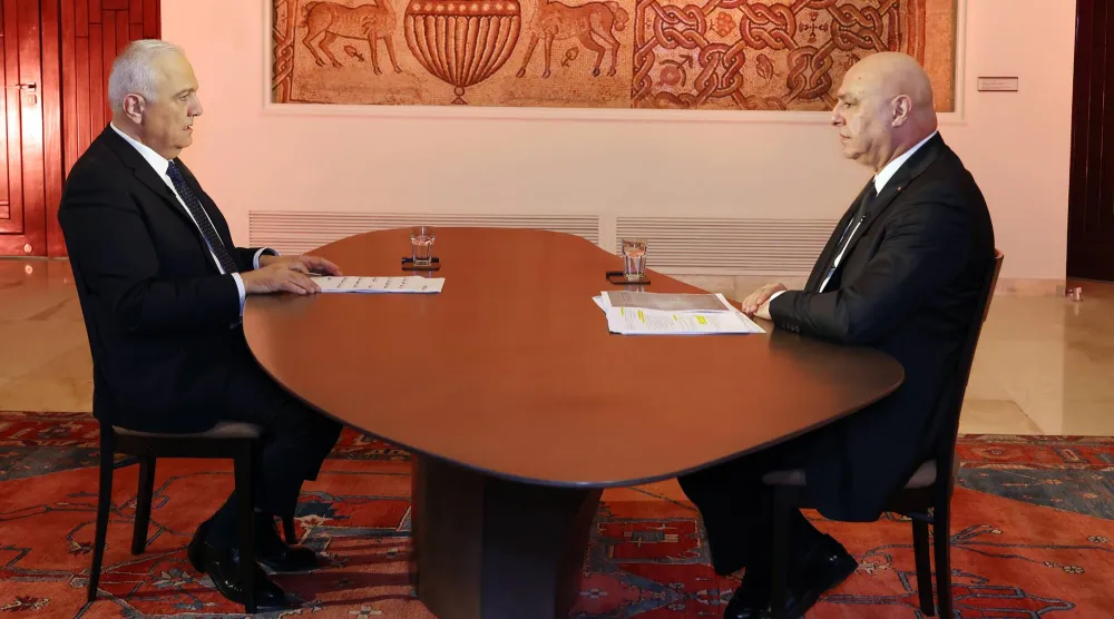 الرئيس اللبناني جوزيف عون في مقابلة مع تلفزيون لبنان (الرئاسة اللبنانية عبر منصة «إكس»)