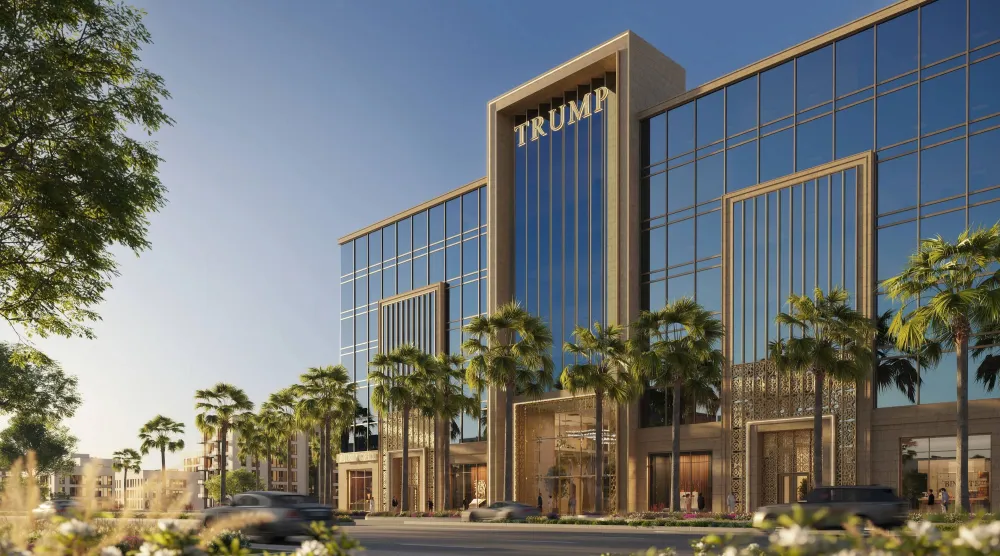 رسم تخيلي لمشروع «ترمب بلازا جدة» الذي يعد ثالث مشروع بين «دار غلوبال» و«منظمة ترمب» في السعودية (الشرق الأوسط)