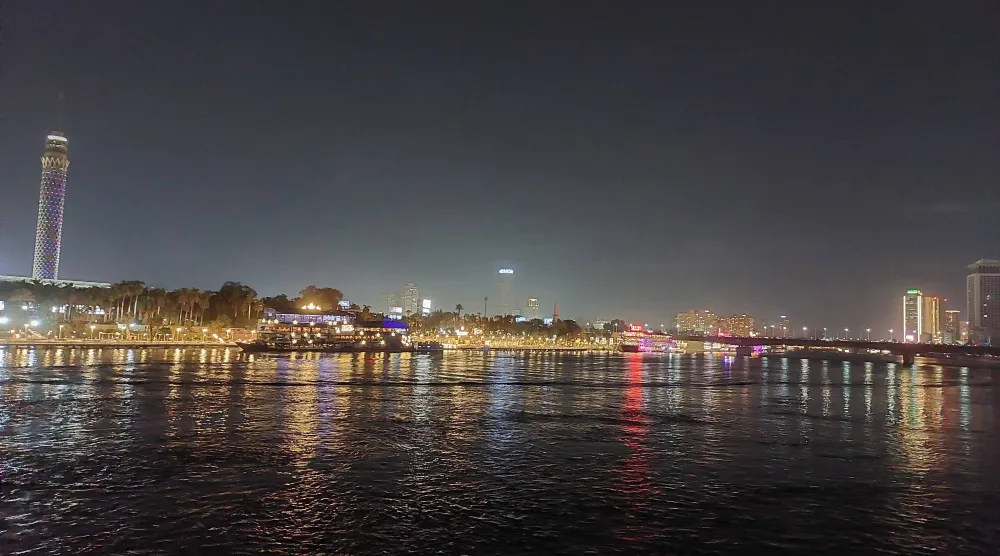 نهر النيل ليلاً بالعاصمة المصرية القاهرة (الشرق الأوسط)