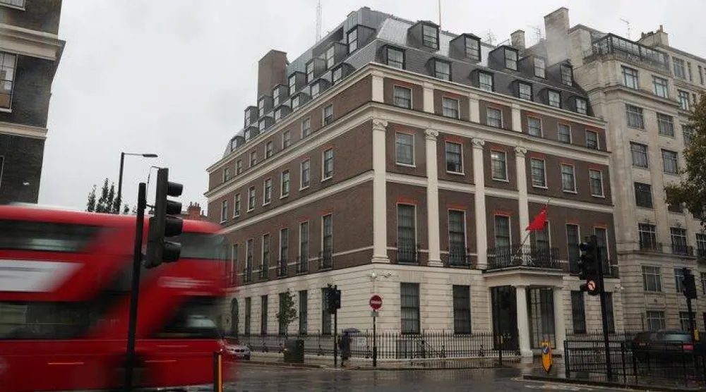 المبنى الحالي السفارة الصينية في لندن (أرشيفية - رويترز)
