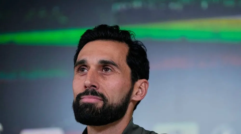 Real Madrid new coach Alvaro Arbeloa attends a press conference at the club's Valdebebas training ground in Madrid, Tuesday, Jan. 13, 2026. (AP) 