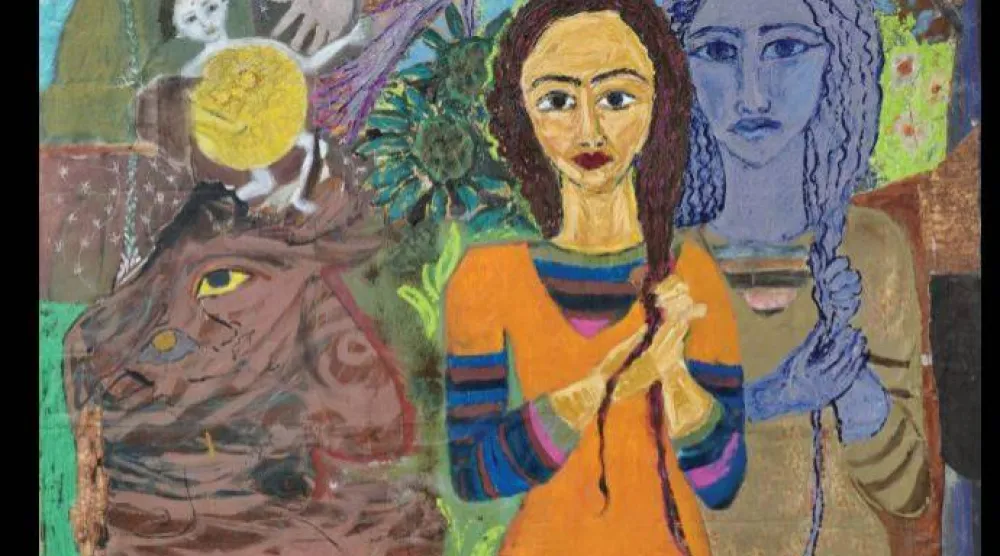 المعرض تضمن لوحات تحمل العديد من الرموز التاريخية (بيت السناري)