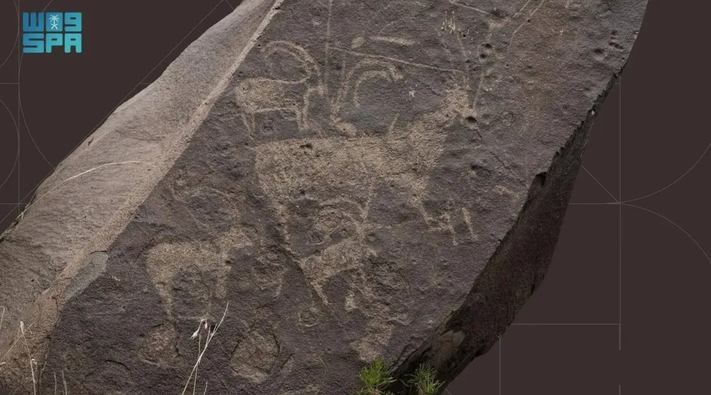 The newly identified sites feature inscriptions and rock carvings estimated to be between 4,000 and 5,000 years old. (SPA)