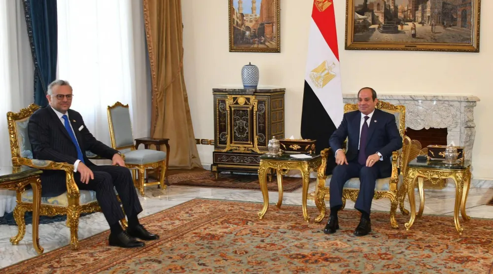 الرئيس المصري عبد الفتاح السيسي خلال استقبال مسعد بولس كبير مستشاري الرئيس الأميركي للشؤون العربية والأفريقية (الصفحة الرسمية للمتحدث باسم رئاسة الجمهورية)