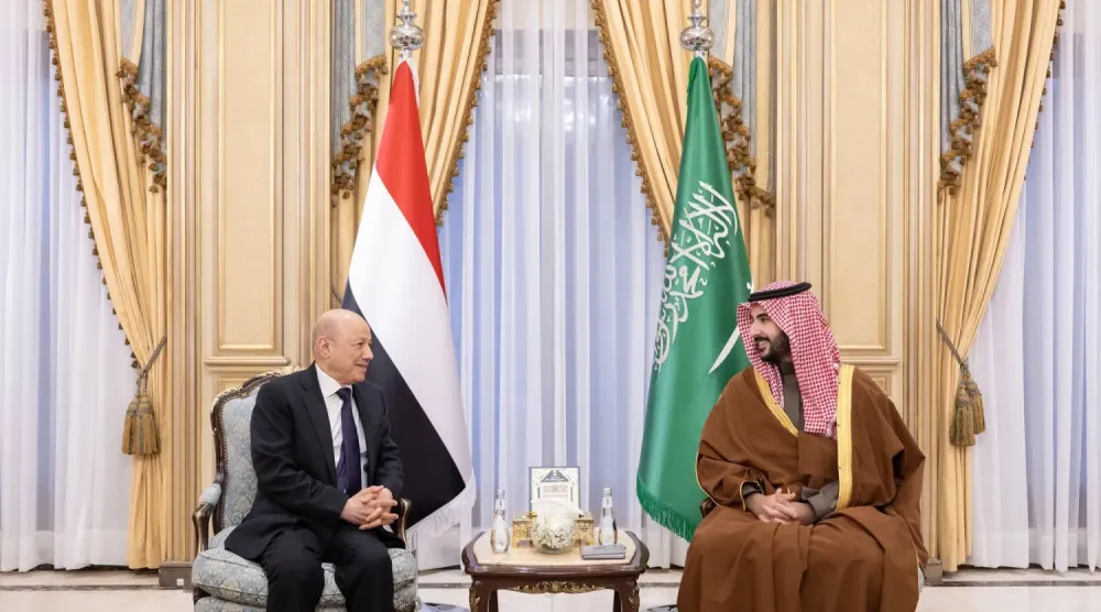 Suudi Arabistan Savunma Bakanı'nın Yemen Başkanlık Konseyi Başkanı ile yaptığı görüşmeden