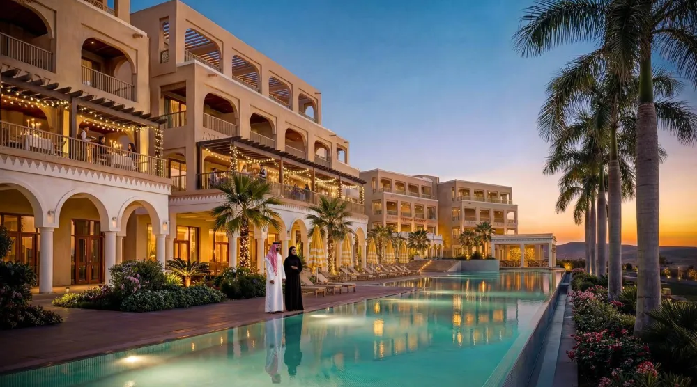 رسم تخيلي لمشروع «دار غلوبال» مع منظمة ترمب في الدرعية بالعاصمة السعودية الرياض (الشرق الأوسط)