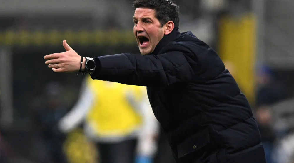 Football - Serie A - Inter Milan v Napoli - San Siro, Milan, Italy - January 11, 2026 Inter Milan coach Cristian Chivu reacts. (Reuters)