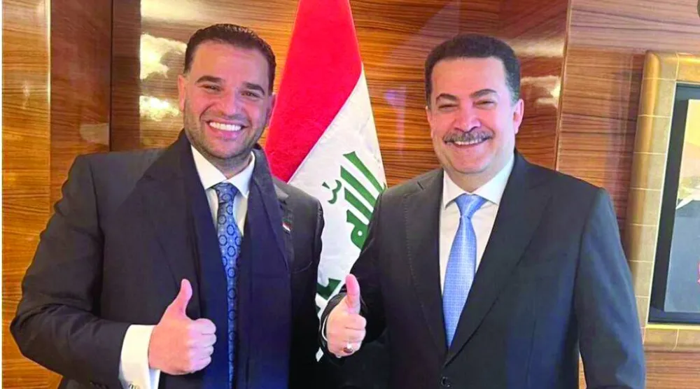 
أرشيفية لرئيس الوزراء العراقي محمد شياع السوداني والمبعوث الأميركي مارك سافايا (وكالة الأنباء العراقية)