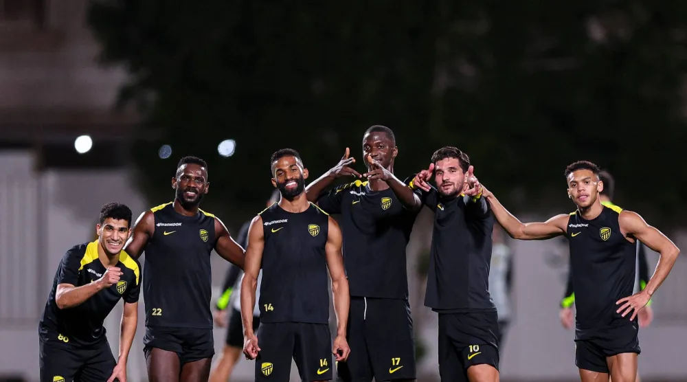 معنويات عالية أظهرها لاعبو الاتحاد في التدريبات الأخيرة (موقع النادي)