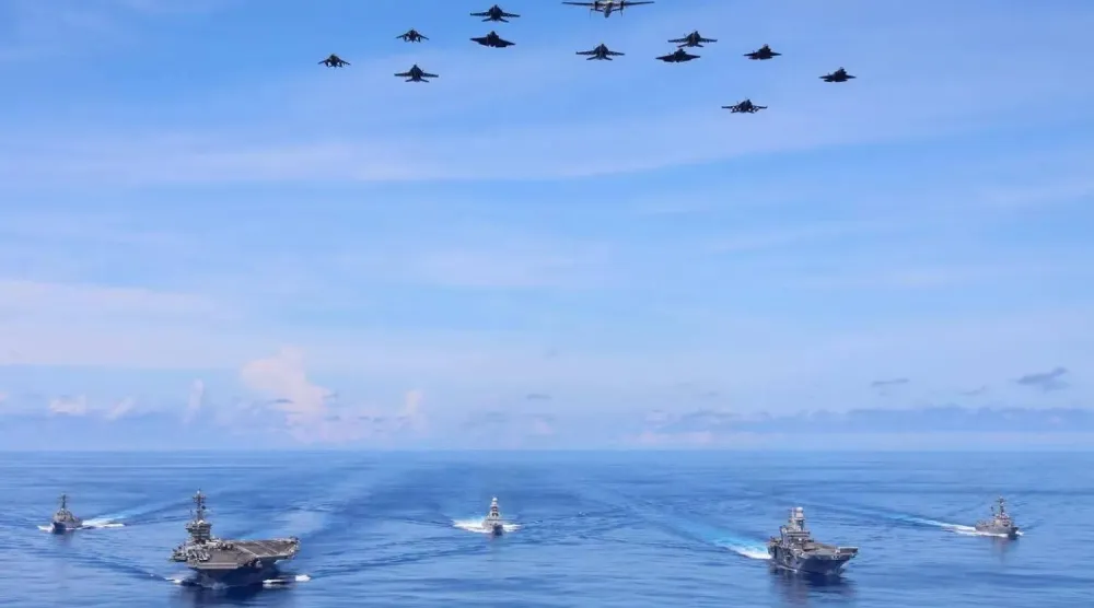 The USS Abraham Lincoln and its escort group 