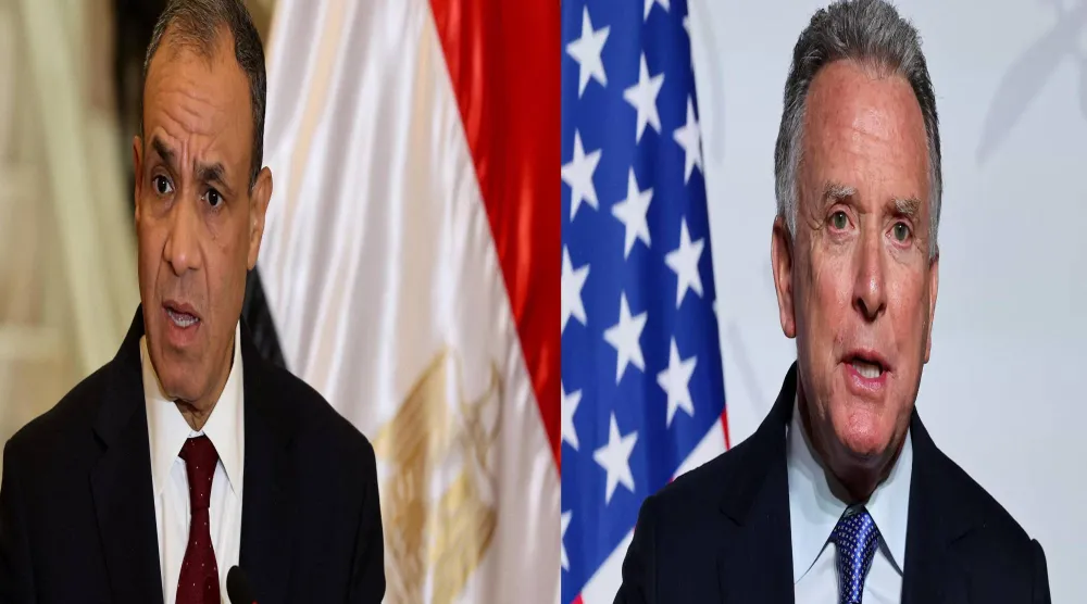 صورة مدمجة تظهر وزير الخارجية المصري بدر عبد العاطي والمبعوث الأميركي الخاص للشرق الأوسط ستيف ويتكوف (رويترز)