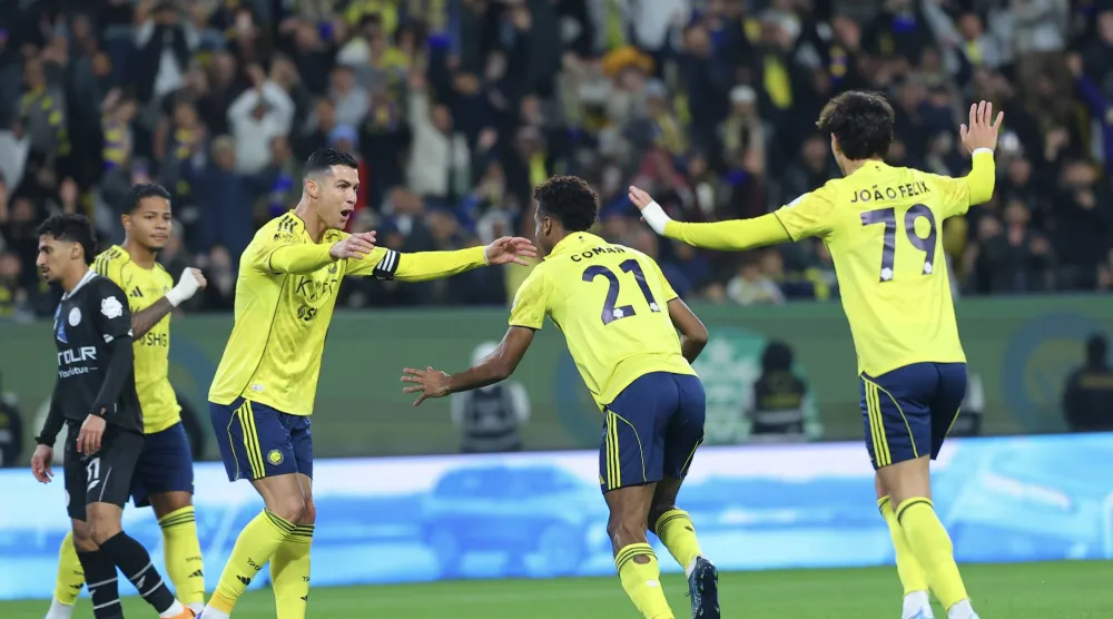 فرحة نصراوية بالهدف الثاني (تصوير: عبد العزيز النومان)