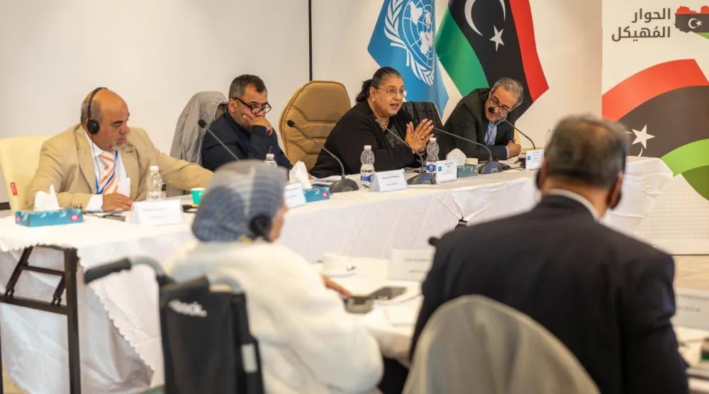 المبعوثة الأممية هانا تيتيه تتحدث في إحدى جلسات الحوار المهيكل نهاية الأسبوع الماضي (البعثة الأممية)