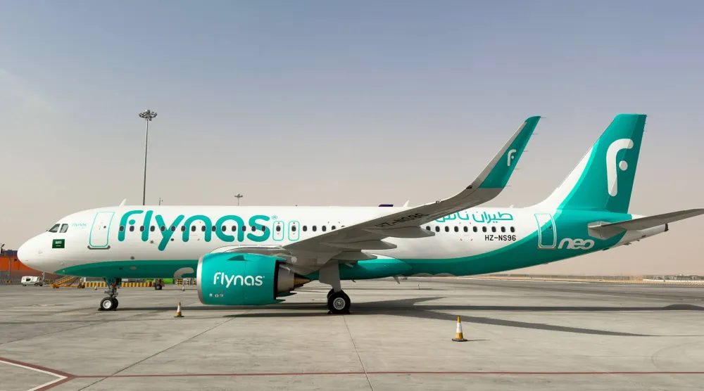 طائرة إيرباص A320neo الجديدة التابعة لشركة طيران ناس السعودية (الشرق الأوسط)
