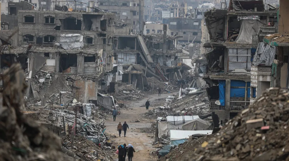 جانب من الدمار جراء الغارات الإسرائيلية على قطاع غزة (د.ب.أ)