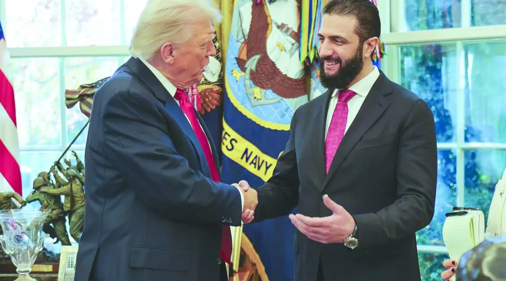 ترمب والشرع في البيت الأبيض 10 نوفمبر الماضي (أ.ف.ب)