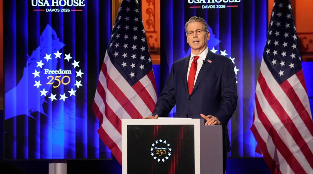 سكوت بيسنت يلقي خطاباً في مجلس النواب الأميركي يوم 20 يناير 2026 (أ.ب)