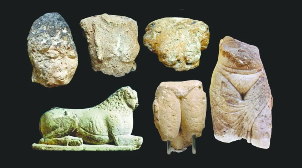 تماثيل مهشّمة من قصر المَشتى الأموي