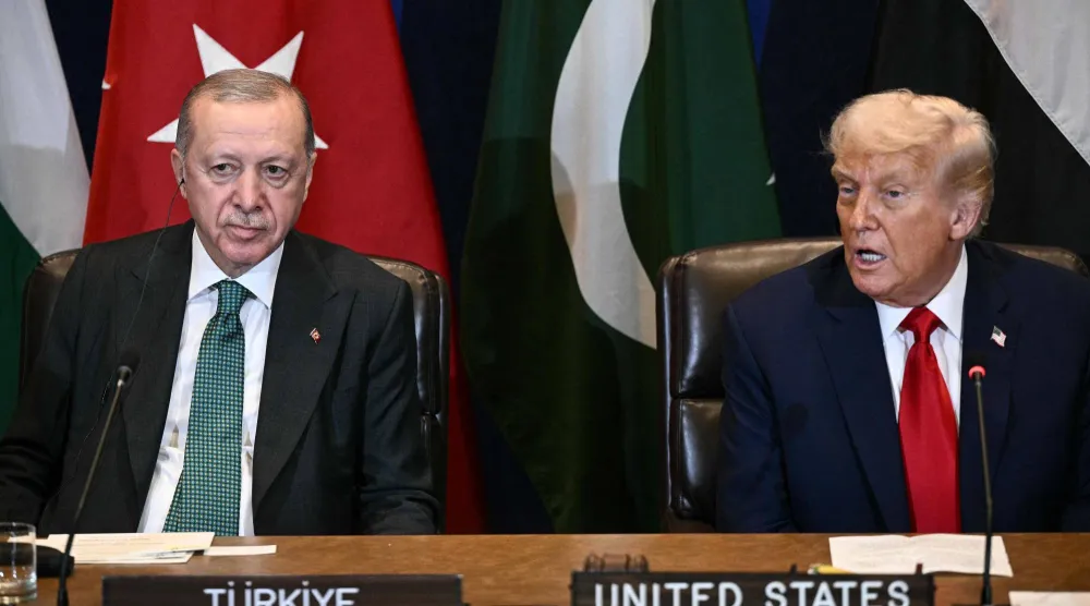 إردوغان خلال مشاركته في اجتماع حول غزة دعا إليه ترمب على هامش اجتماعات الجمعية العامة للأمم المتحدة في سبتمبر الماضي (الرئاسة التركية)