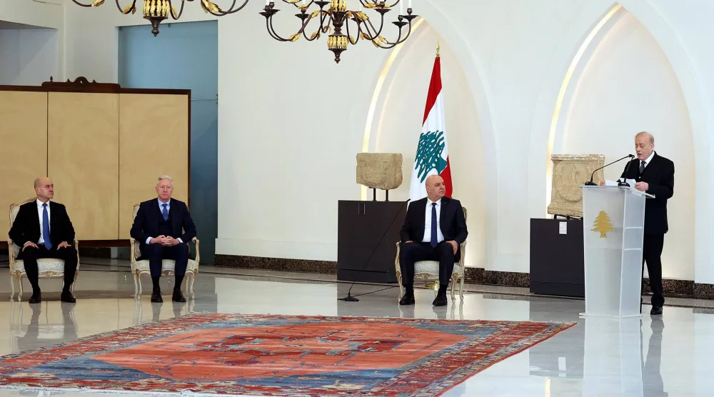 رئيس الجمهورية جوزيف عون خلال استقباله الأربعاء رئيس وأعضاء السلك القنصلي (الرئاسة اللبنانية)