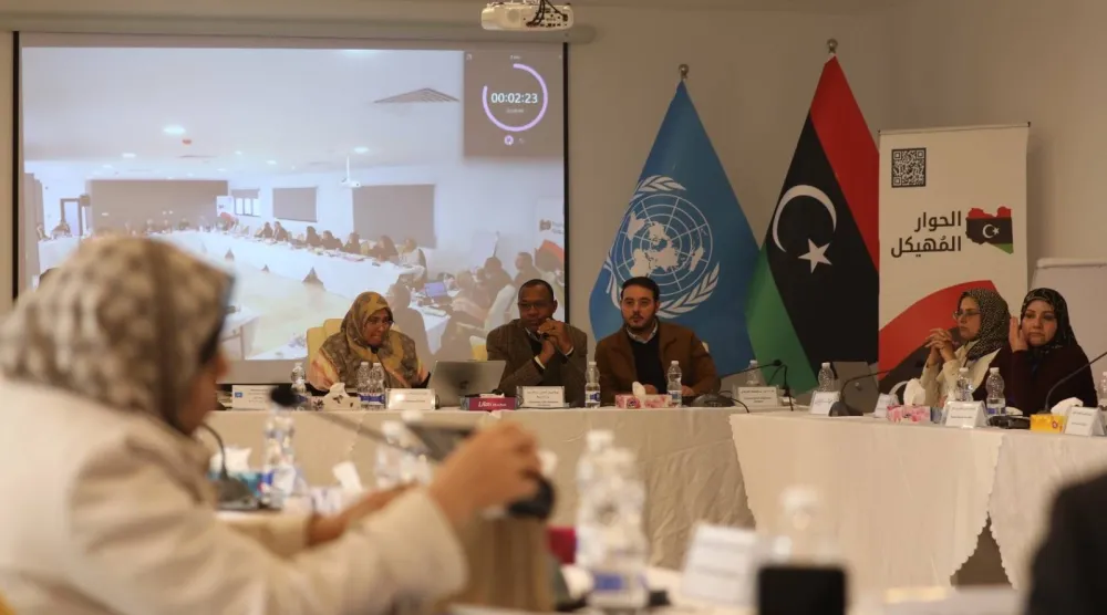 إحدى جلسات «الحوار المهيكل» في العاصمة طرابلس (البعثة الأممية)